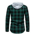 thumbnail image 4 of AnuYalue Men's Flannel Hoodie Shirts Casual Plaid Button Down Pullover Long Sleeve Stylish Hooded Sweatshirt with Pocket, 4 of 7
