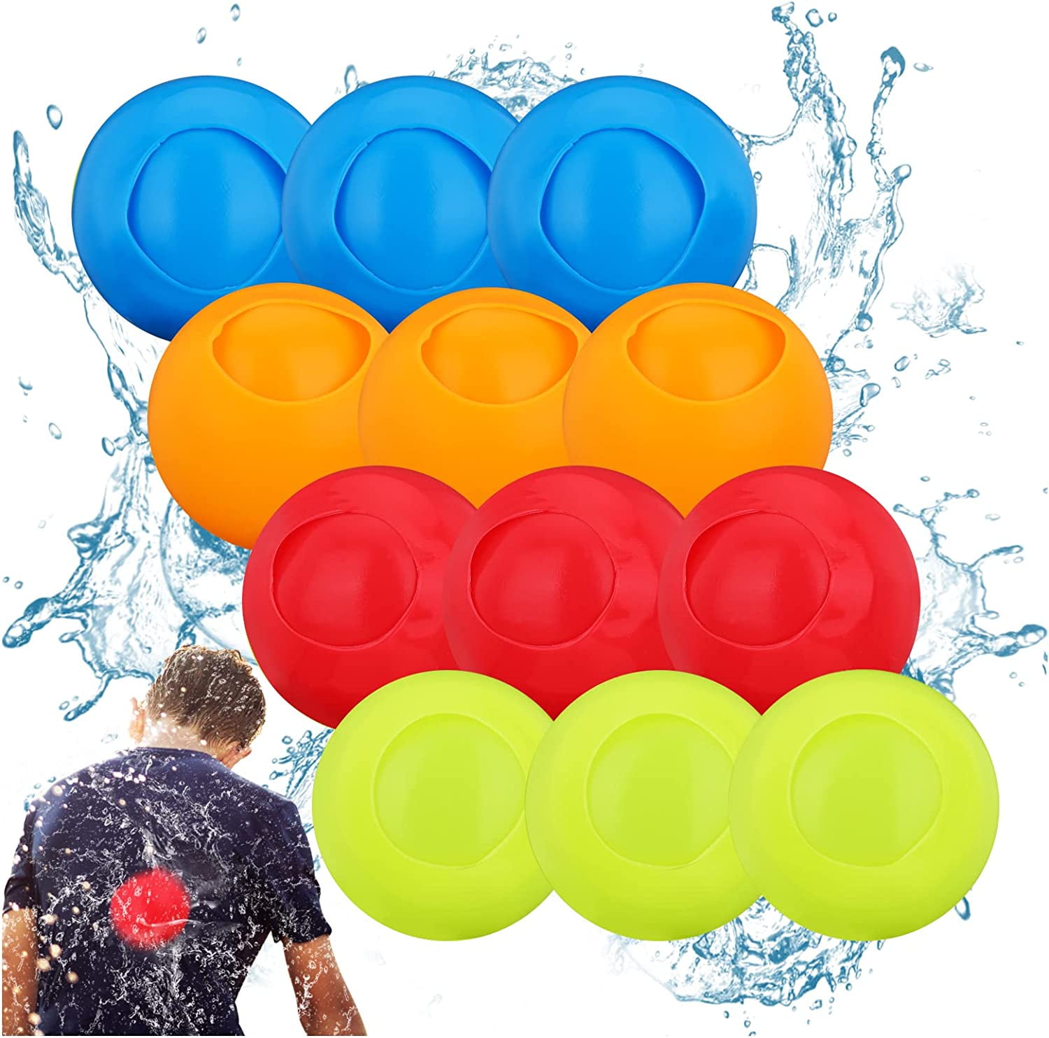 Water Ballons Refillable Water Balloons ,12Pack Water Balloons Self