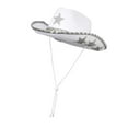 thumbnail image 2 of Sombrero de vaquero occidental, sombrero de fiesta, gorra de ala ancha, accesorio de novia, sombrero de copa de jazz, vaquera blanco, 2 of 9