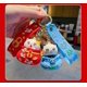 thumbnail image 4 of Hombres Mujeres Lindo Kawaii Feliz Año Nuevo Navidad Bolsa de Dinero de la Suerte Fortuna Rica Gato Vaca Panda Conejo Llavero Llavero Llavero, Novio Novia Val, 4 of 5