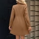 thumbnail image 4 of AUNVITO Women's Casual Warm Stand Collar Button Front Belted Pocket Long Sleeve Jacket Coat, 4 of 9
