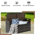 thumbnail image 6 of Syngar 35 Gallon PE Wicker Deck Box with Storage, Patio Storage Bench with Seat Cushion, Outdoor Storage Container for Pool Accessories, Patio Furniture Cushions, Toys, Brown, 6 of 12