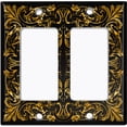 thumbnail image 2 of Metal Light Switch Plate Outlet Cover (French Victorian Frame - Double Rocker), 2 of 2