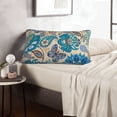 thumbnail image 6 of Gukieu Vintage Floral Butterflies Print Plush Pillow Cover, Hidden Zipper Pillow Protector without Pillow Core, Suitable for Bedroom, Office, Car Decoration-14"x20", 6 of 6