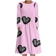 thumbnail image 2 of ICHUANYI Liquidación Mujer Casual Cuello Redondo Manga Larga Abotonado Plegable Vestidos Estampados ICHUANYI WER202308172819, 2 of 5