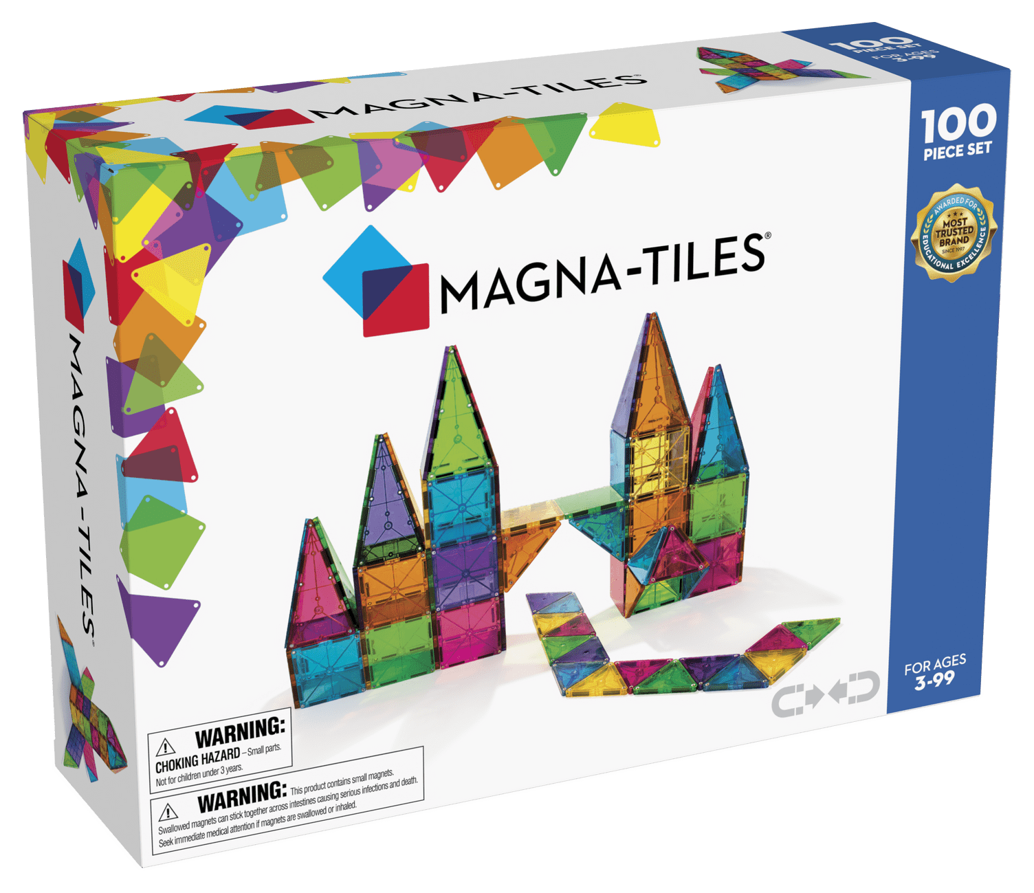 MAGNA-TILES Classic 100-Piece Magnetic Tile Set