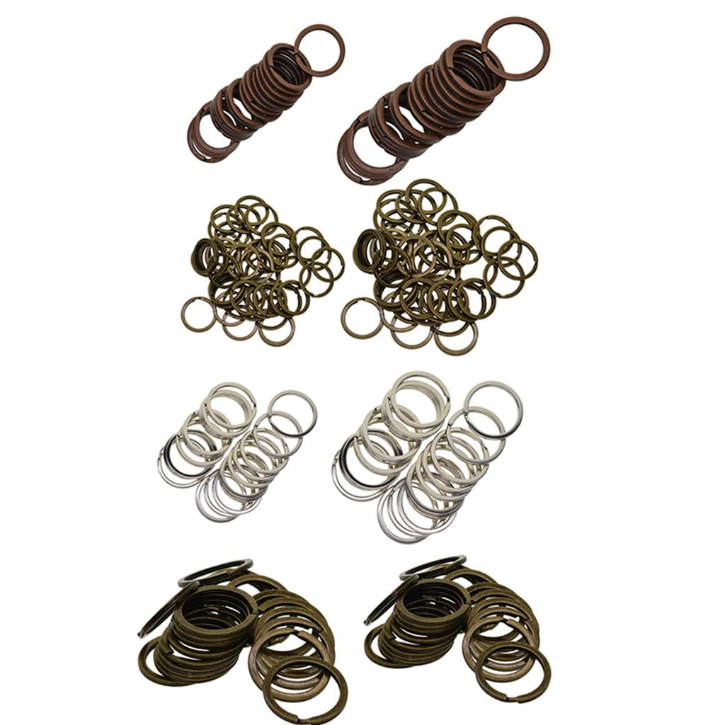 Milageto 5x Various Split Key Rings Keys Chain Bag Charms Clasp Flat Round Circle Clip 1 5 Pcs