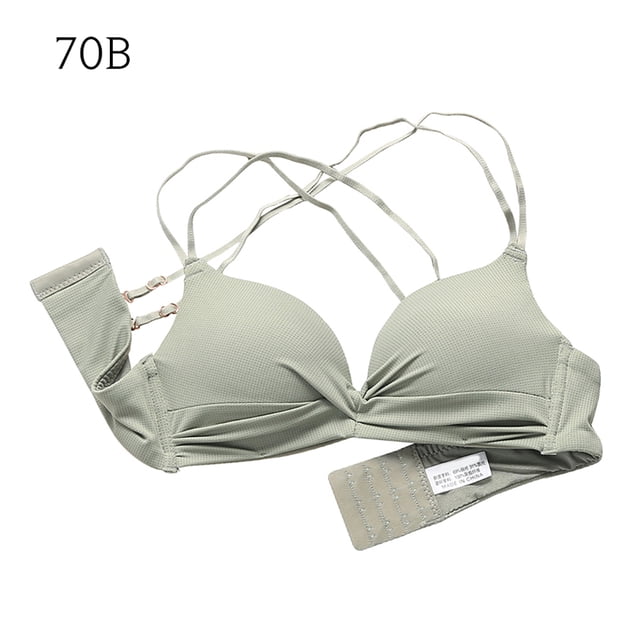 Sujetador sin costuras Inalámbrico Espesar Sexy Push Up Ropa interior Lencería elástica transpirable, Verde, 70B Inevent AP001256-09B
