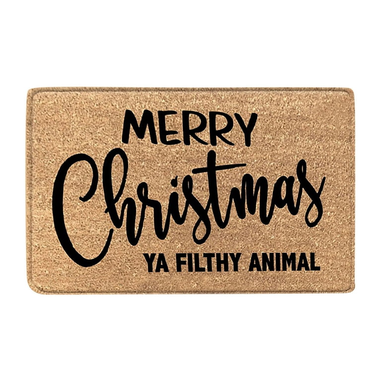 Clearance！EQWLJWE Merry Christmas Door Mat Welcome Decor Christmas Floor  Mat Outdoor Mats for Front Door,Indoor mats for Entryway,24x16,Burlap