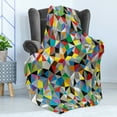 thumbnail image 4 of Abstract Soft Flannel Fleece Throw Blanket, Geometric Chaos Triangular Mosaic Polygonal Fractal Contemporary Modern Design, Cozy Plush for Indoor and Outdoor Use, 60" x 80", Multicolor, by Ambesonne, 4 of 5