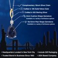 thumbnail image 2 of 925 Silver and 10K Yellow Gold Blue Created Sapphire and White Moissanite Pendant Necklace for Women | 12.95 Cttw | Gemstone September Birthstone | Pear Shape 18X13MM | With 18 inch Chain, 2 of 6