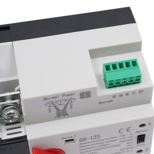 2P 100A Dual Power Automatic Transfer Switch AC 110V ATS PC Level Manual Changeover Generator Transfer Switch Tool 50HZ/60HZ