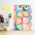 thumbnail image 2 of FORMRS Acrylic Clipboard with Low Profile Clip Standard A4 Letter Size, 12.5" x 9", Pink Checkered Daisy, 2 of 8
