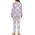 thumbnail image 2 of DISNIMO Ghost Pumpkin Printed Pajama Sets for Women Halloween Sleepwear 2 Piece Pj Sets Long Sleeve Top and Long Pajama Pants Sets V Neck Loungewear Nightwear, 2 of 7