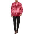 thumbnail image 2 of MODA NOVA Big & Tall Men's Polka Dots Long Sleeve Dress Button Down Shirts Red White L, 2 of 5