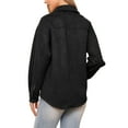 thumbnail image 3 of INSPIRE CHIC Women's Coat Faux Suede Turn Down Collar Long Sleeve Casual Button Down Shirt Jacket S Black, 3 of 5