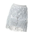 thumbnail image 2 of Falda con borlas de lentejuelas, falda de baile latino de moda, estilo bohemio, bufanda envolvente con flecos de lentejuelas SG, 2 of 7