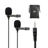 Dual-Head Lavalier Mics, Mouriv Professional Lapel Clip-on Omnidirectional Condenser Microphone Compatible with Apple iPhone,Android,PC,Recording YouTube,Interview,Video Conference,Podcast (