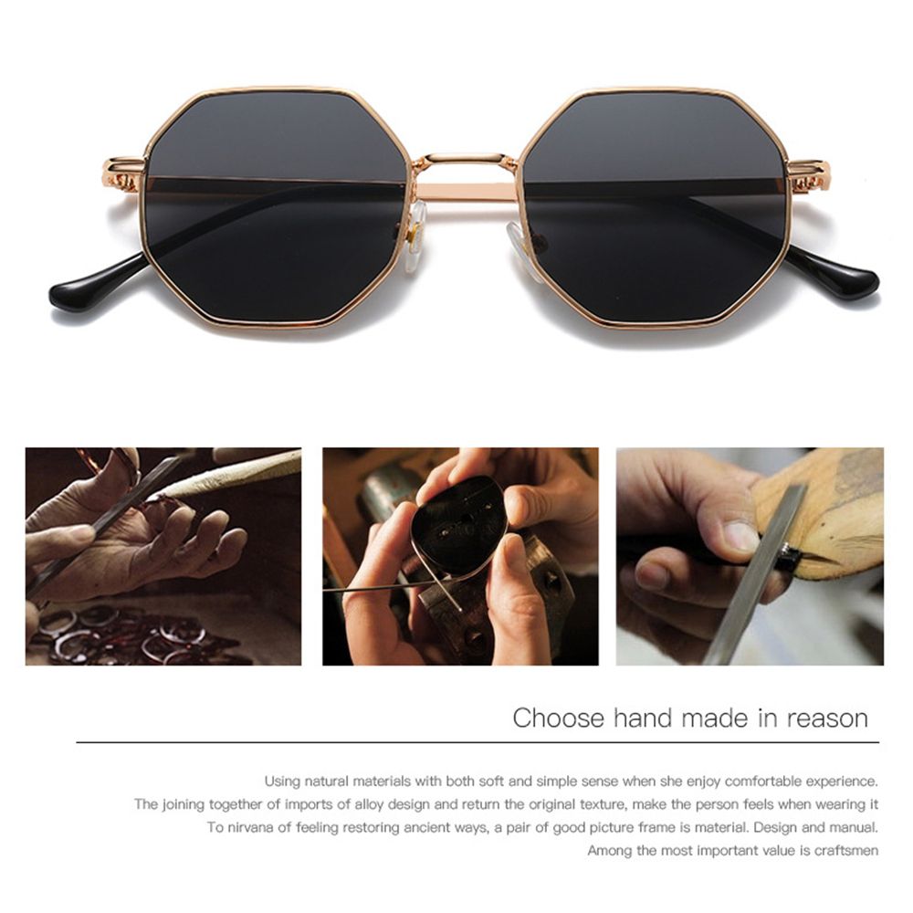 Retro Shades UV Protection Fashion Polygon Sun Glasses Metal  display picture 1