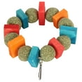 thumbnail image 4 of Juguetes masticables para conejitos, resistentes a las mordeduras y al rechinamiento de dientes, para conejillos de indias, para hámster dorado, con un anillo redondo colorido., 4 of 14