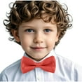 thumbnail image 4 of Xfvqtps Boys Bow Tie Solid Color Bowties Adjustable Neckties for Uniform School Party Orange, 4 of 7