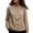 Khaki, variant on Lmueinov Long Sleeve Shirts for Women Crew Neck Solid Office Blouse with Ruffle Drape Lantern Sleeve for Business Casual Daily Work Vacation Outfits