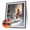 thumbnail image 1 of Cuadros Decorativos Kit de pintura de diamante DIY 5D para niños con alféizar de ventana de nieve taladro redondo completo (L3537) Tmvgtek embutido en tela, 1 of 8
