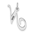 thumbnail image 4 of Auriga Fine Jewelry 14K White Gold Medium Script Letter N Initial Pendant for Women, 4 of 6