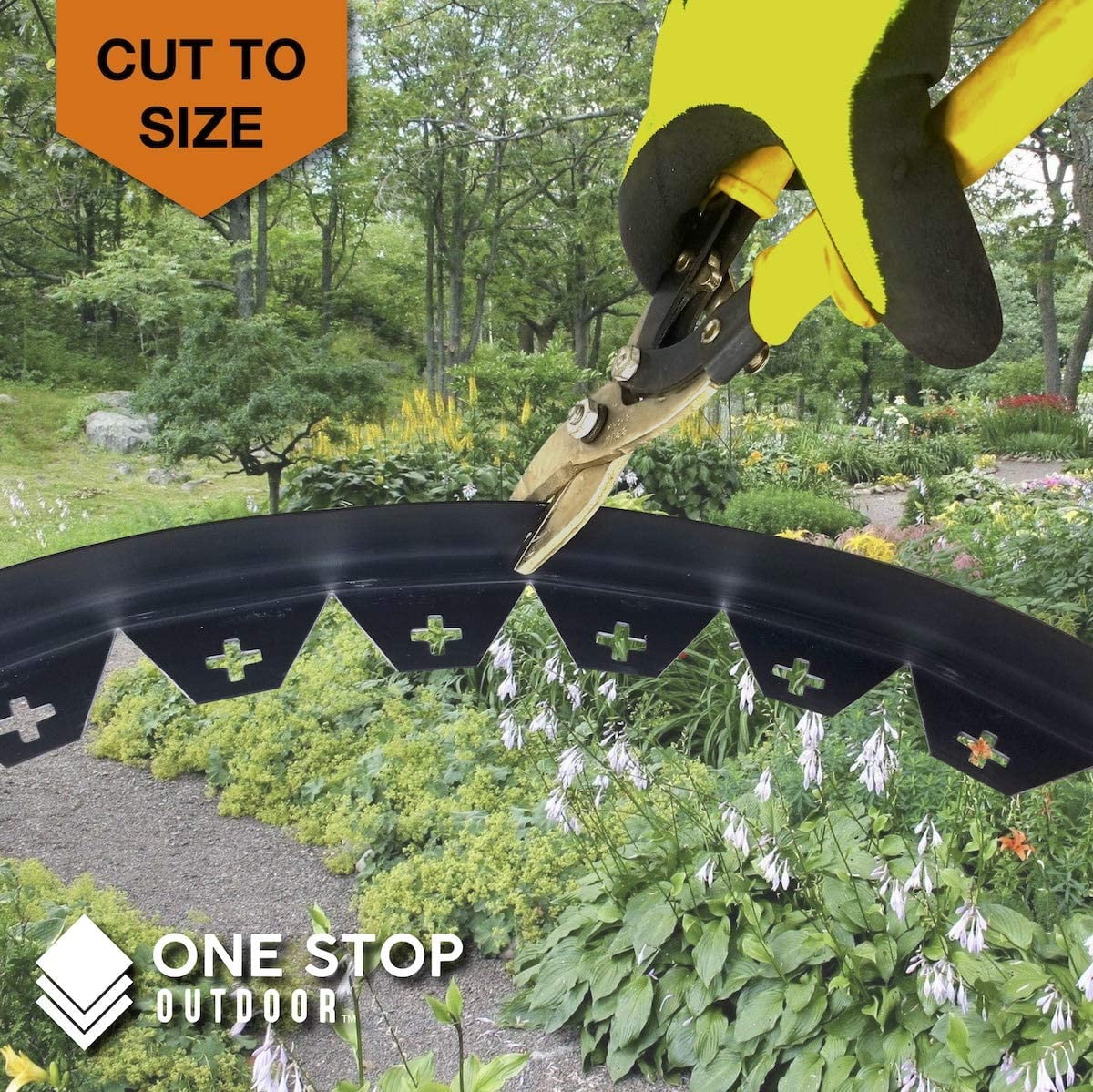 One Stop Outdoor Instant Edging - 30ft No Dig Edging Kit, for Landscaping, and Flower Gardens - Includes 30 Edging Stakes (30ft' Edging Kit)