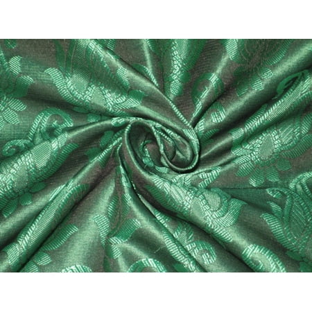 Brocade fabric Emerald Green Color 44" wide BRO128[1]