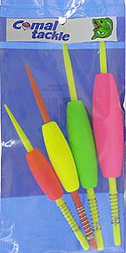 Comal Cigar Spring Stick Fishing Bobbers, Assorted Colors, 4-Pack