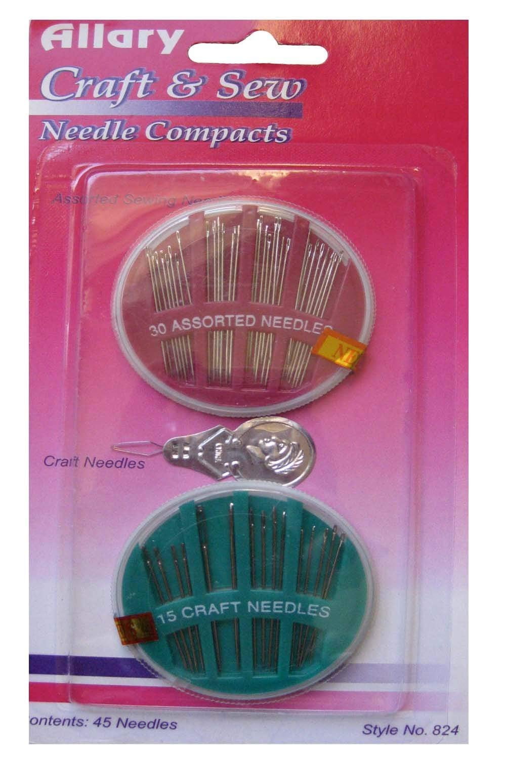 45 Craft and Sew Needle Compacts. 30 Assorted Sewing Needles, 15 Craft