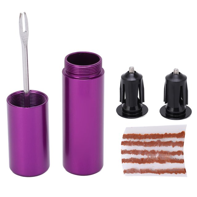 Bicycle Tubeless Tire Fast Repair Kit, Portable Bar End Tool Components Cylindrical Integrated Small Lightweight With 5 Patch Strips For Road Bike