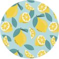 thumbnail image 2 of muroi Citrus Lemons Blue Butterfly Fitted Round Tablecloth Waterproof Table Cloth with Elastic Edge Wipe Clean Table Cover for Indoor Outdoor Fits 45"-50", Medium, 2 of 6