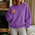 thumbnail image 5 of Luvrsol Crewneck Sweatshirts Women Oversized Long Sleeve Drop Shoulder Pullover Casual Loose Solid Tops, Purple S-2XL, 5 of 6