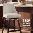 thumbnail image 5 of Firmoz 26" Swivel Bar Stools, PU Leather Upholstered Solid Wood Pub Chairs with Nailhead Trim, White, 5 of 13