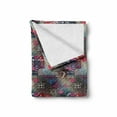 thumbnail image 2 of London Soft Flannel Fleece Blanket, Grungy Newspaper Page Style Collage Lipstick Kiss Marks Coffee Flag Telephone Booth, Cozy Plush for Indoor and Outdoor Use, 70" x 90", Multicolor, by Ambesonne, 2 of 6