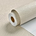 thumbnail image 6 of Grasscloth Wallpaper Peel and Stick 20.9in X 393in Fabric Contact Paper Wall Paper Textured Wallpaper Vertical Stripes Look Self-Adhesive Thick Vinyl Embossed (Beige and White), 6 of 13