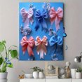 thumbnail image 4 of Qisvanset 12x16 Inch Pink Blue Bow Canvas Wall Art, Cute Coquette Print Nursery Dorm Apartment Decor, 4 of 8