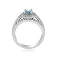 thumbnail image 2 of 3/4Ct Halo Round Blue Diamond Engagement Matching Wedding Ring Set White Gold, 2 of 3