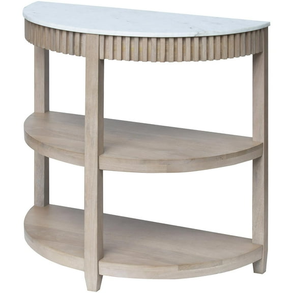 Livabliss x Becki Owens Modern Rosemary Console Table, Tan, 32"H 32"W 16"D