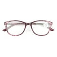 thumbnail image 3 of Women Mosaic Marble Print Clear Progressive Reading Glasses - Zero Power On Top - No Bubble Reader Z121 +3.50, 3 of 4