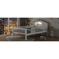 thumbnail image 5 of White Twin Size Wood Platform Bed with a House-shaped Headboard and Built-in Storage, Including LED Lights, 5 of 17