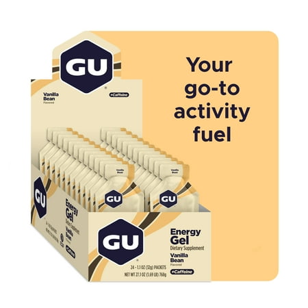 GU Energy Gel, Energy Booster Running Gel, Vanilla Bean, 24ct Box