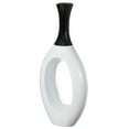 thumbnail image 3 of Contemporary Decorative White Floor Flower Vase with Black Neck, for Living Room, Entryway or Dining Room, 36 Inch, 3 of 7