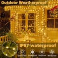 thumbnail image 4 of Christmas Lights, 198 FT 600 LED Outdoor Waterproof Christmas Tree Lights with 8 Modes Remote Timer, Fairy Lights for House Yard Outside Indoor Xmas Decorations Warm White, 4 of 7