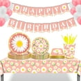 thumbnail image 6 of Daisy Party Tableware Set,Daisy Party Supplies Serves 16 Guests Including Paper Plates Napkins Tablecovers Cups Straws Cutlery, 6 of 6