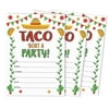 Inkdotpot Pack Of 30 Taco Bout Party Invites, Fiesta Party Invitations, Fill In Blank Invites With Envelopes