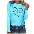 thumbnail image 1 of DPTALR T-shirt Ample Imprimé pour Femmes Manches Longues Blouse Col Rond Hauts Décontractés, 1 of 3