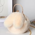 thumbnail image 4 of Daolelai Plush Bunny Bag Women's Diagonal Korean Style Cute Hand-Held Furry Bag Autumn and Winter New Rabbit Ear Clip Bag, 4 of 4